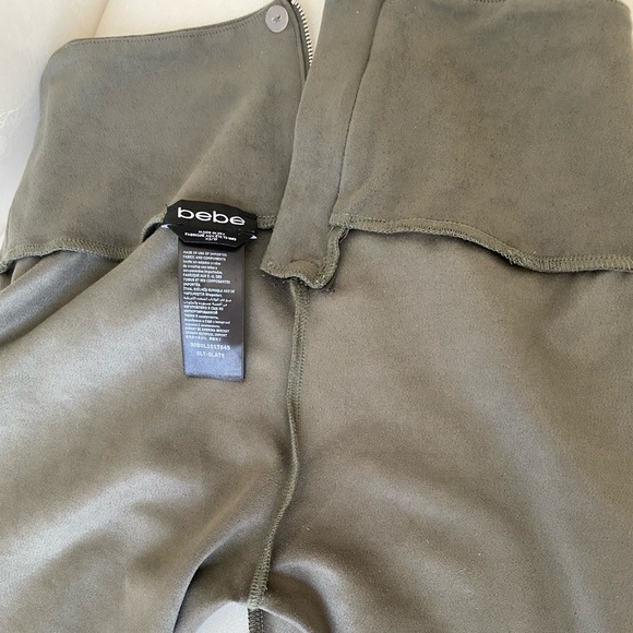 LADIES “BEBE” XS NARROW PANTS~SUEDE LIKE~SLATE GREEN COLOUR~LIKE NEW! - Picture 6 of 9